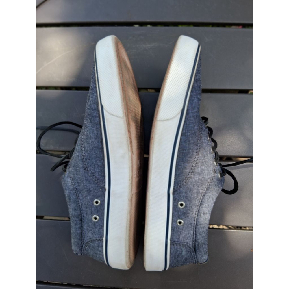 Men's Sperry Blue Denim Canvas Sneakers US 8.5 with White Soles Preppy - Picture 6 of 13